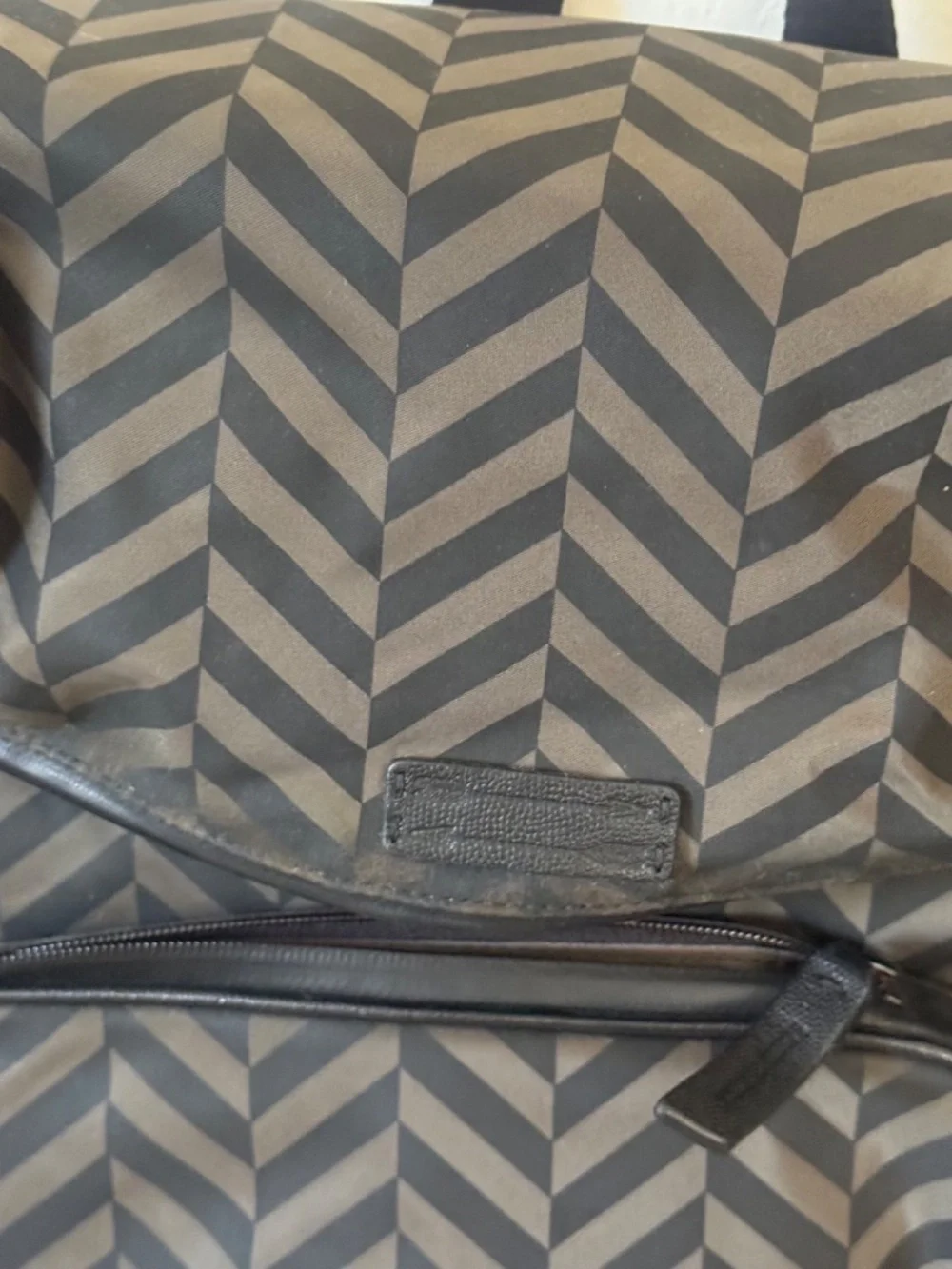 Uri Minkoff Chevron Print Backpack Travel Utility Backpack Brown Black